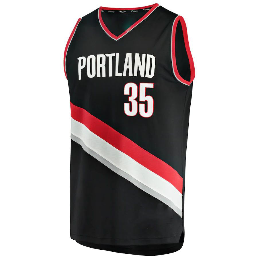 P.Trail Blazers #35 Didi Louzada Fanatics Branded 2021-22 Fast Break Replica Jersey Icon Edition Black Stitched American Basketball Jersey