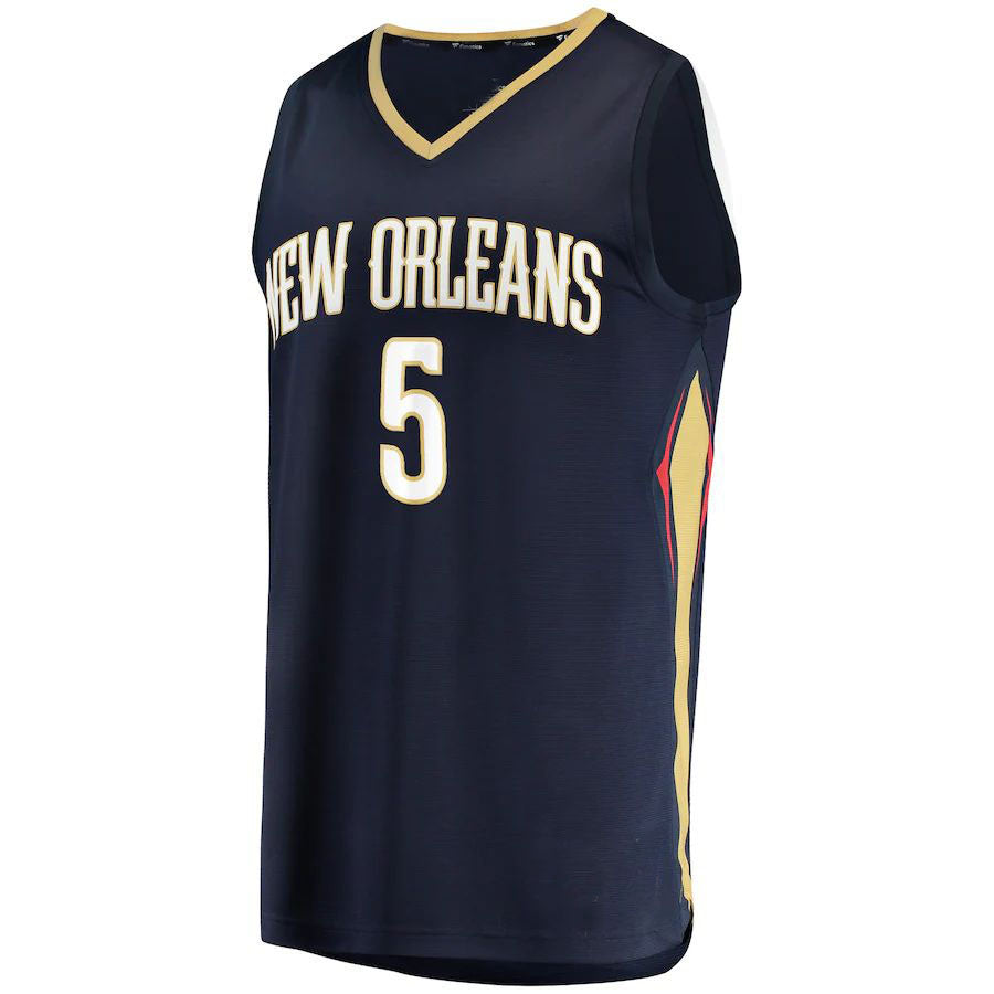 NO.Pelicans #5 Herbert Jones Fanatics Branded 2021-22 Fast Break Replica Jersey Icon Edition Icon Edition Navy Stitched American Basketball Jersey
