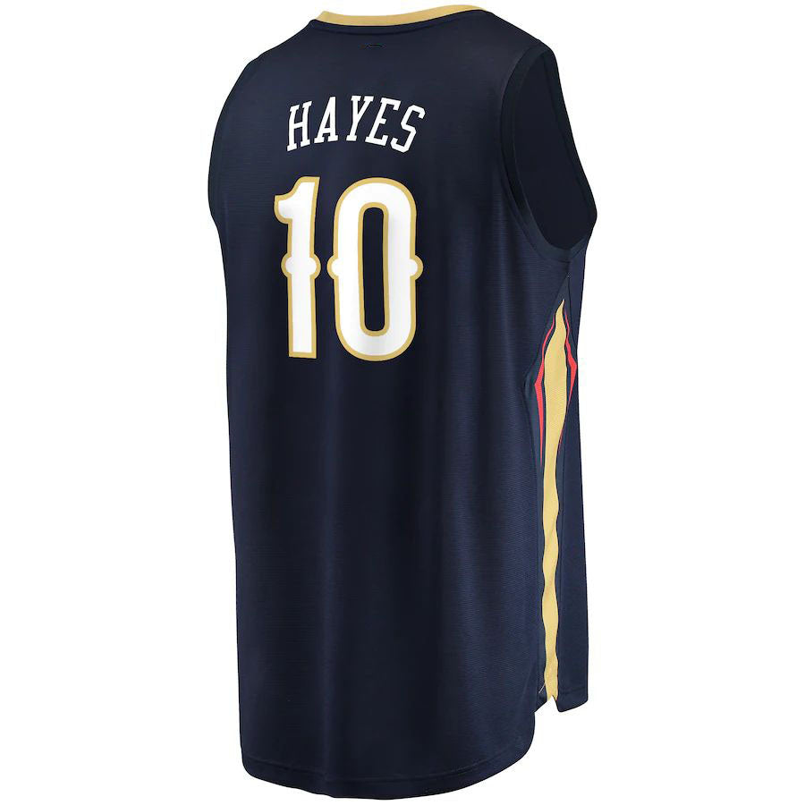 NO.Pelicans #10 Jaxson Hayes Fanatics Branded Fast Break Replica Jersey Navy Icon Edition Stitched American Basketball Jersey