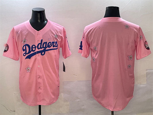 Los Angeles Dodgers Blank Pink 2025 Tokyo Series Limited Stitched Baseball Jersey
