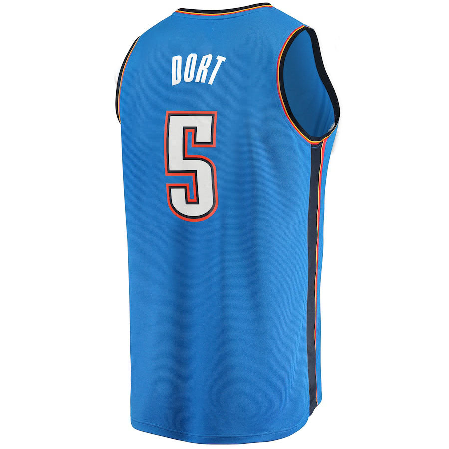 OC.Thunder #5 Luguentz Dort Fanatics Branded Fast Break Player Jersey Icon Edition Blue Stitched American Basketball Jersey