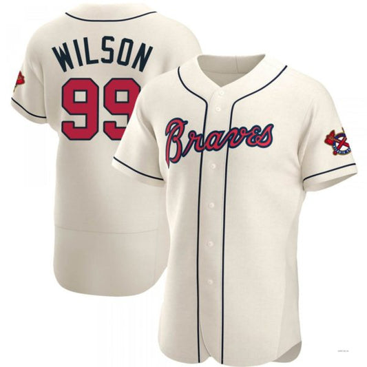 Atlanta Braves #99 Brooks Wilson Cream Alternate Jersey Stitches Baseball Jerseys