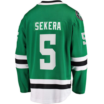 D.Stars #5 Andrej Sekera Fanatics Branded Breakaway Home Player Jersey Kelly Green Stitched American Hockey Jerseys