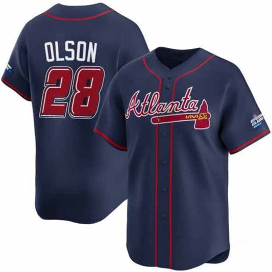 Atlanta Braves #28 Matt Olson Navy 2025 Speedway Classic Alternate Limited Stitched Baseball Jersey