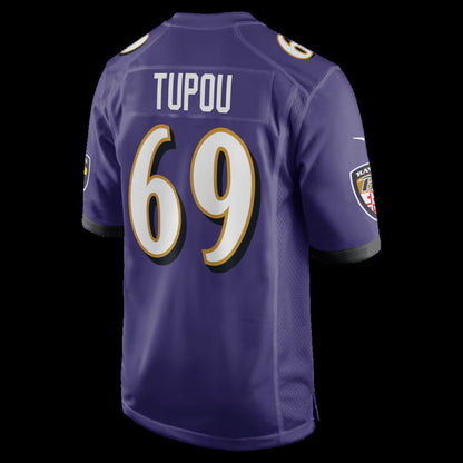 B.Ravens #69 Josh Tupou Purple Team Game Stitched American Football Jerseys