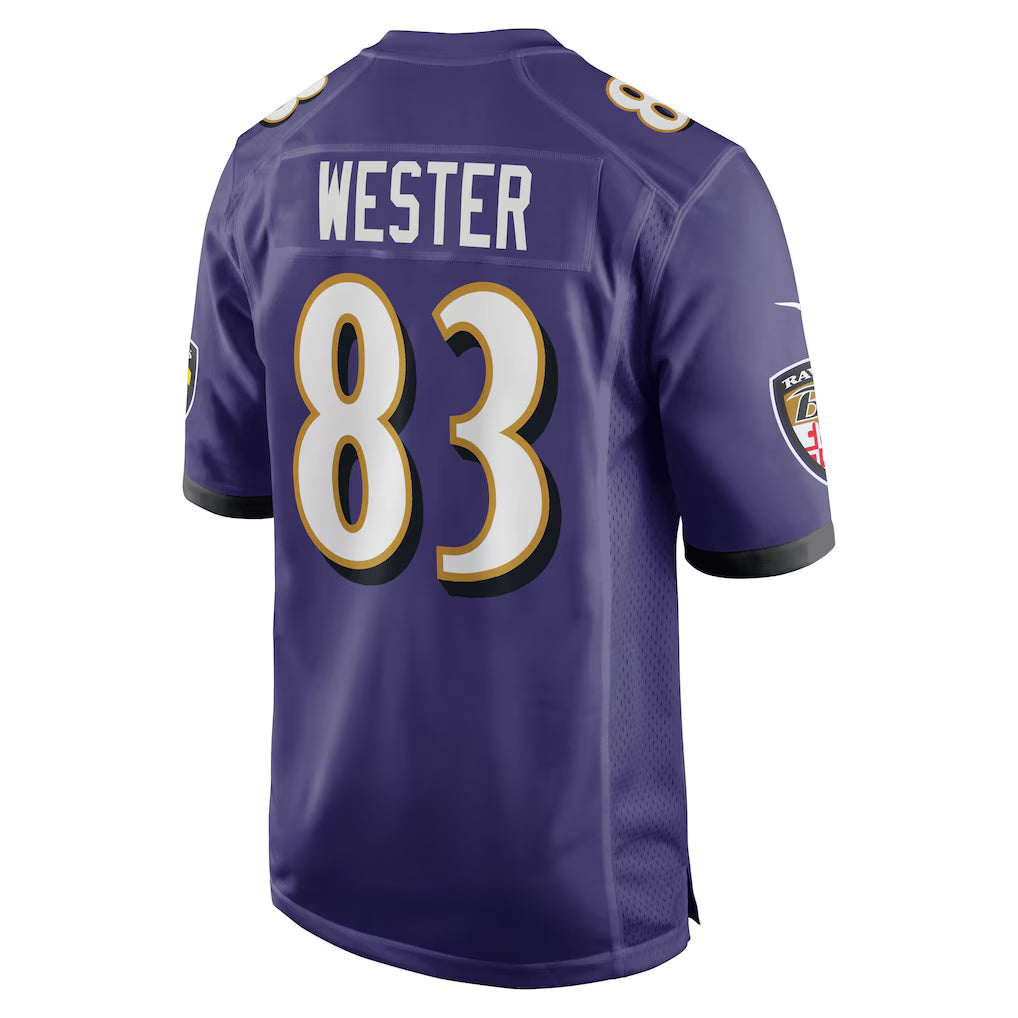 B.Ravens #83 LaJohntay Wester Purple Team Game Stitched American Football Jerseys