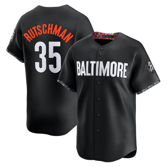 Baltimore Orioles #35 Adley Rutschman City Connect Limited Jersey - Black Stitched Baseball Jersey