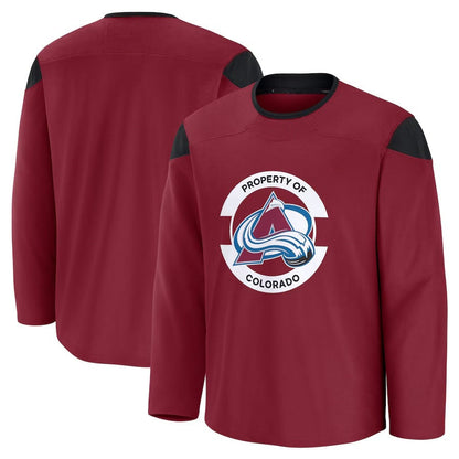 C.Avalanche Fanatics Team Practice Jersey - Burgundy Stitched American Hockey Jerseys