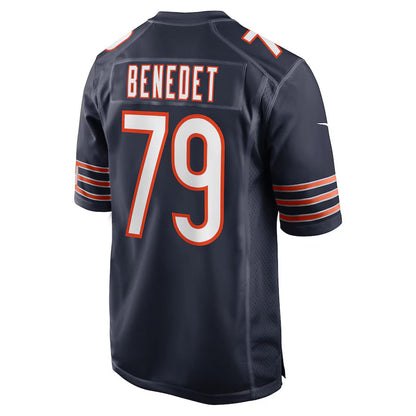 C.Bears #79 Theo Benedet Navy Team Game American Football Jerseys