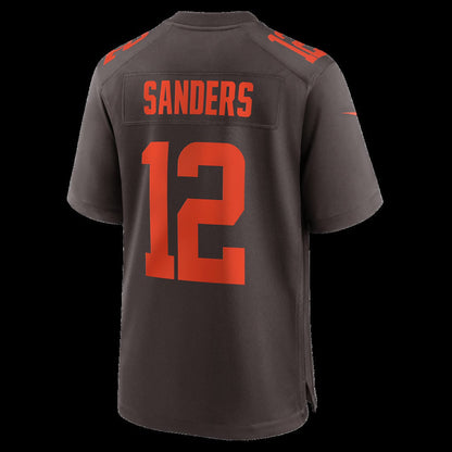 C.Browns #12 Shedeur Sanders Brown Alpha Dawg Game Stitched American Football Jerseys