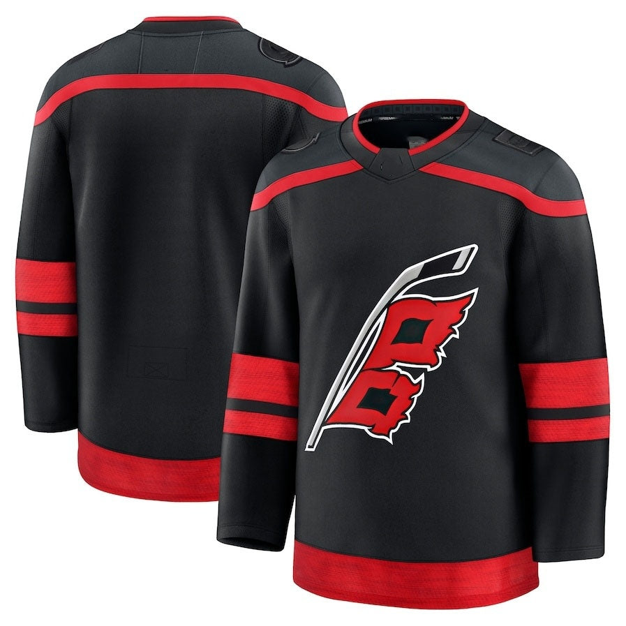 C.Hurricanes Fanatics Home Premium Jersey - Black Stitched American Hockey Jerseys