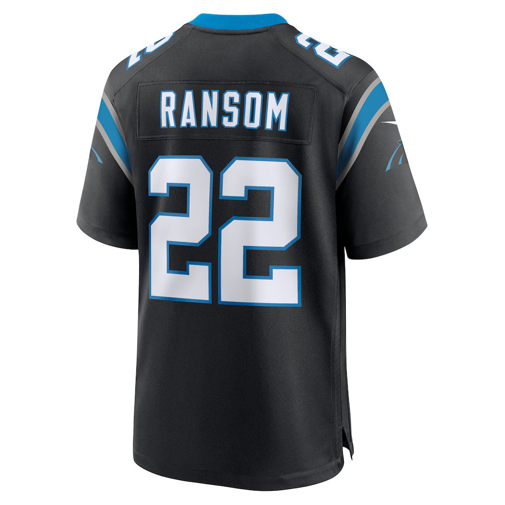 C.Panthers #22 Lathan Ransom Black Team Game Stitched American Football Jerseys