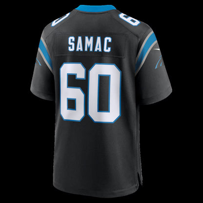 C.Panthers #60 Nick Samac Black Team Game Stitched American Football Jerseys