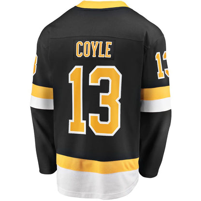B.Bruins #13 Charlie Coyle Fanatics Branded  Alternate Premier Breakaway Player Jersey  Black Stitched American Hockey Jerseys