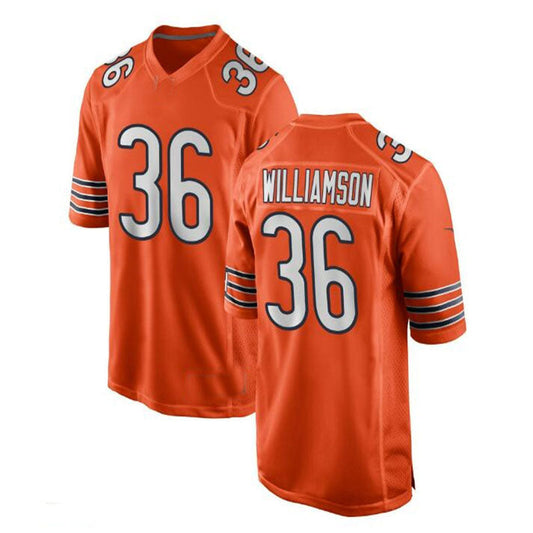 C. Bears #36 Kendall Williamson Alternate Game Jersey - Orange Stitched American Football Jerseys