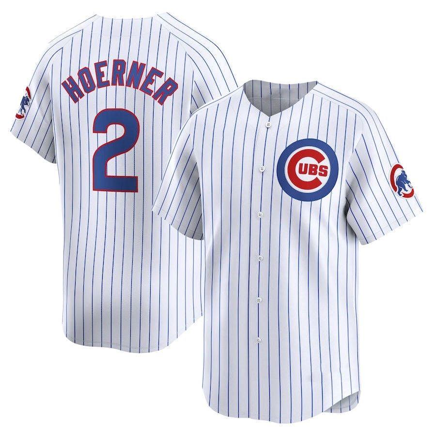 Chicago Cubs #2 Nico Hoerner Home Limited Player Jersey - White Stitched Baseball Jersey