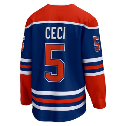 E.Oilers #5 Cody Ceci Fanatics Branded Home Breakaway Player Jersey  Royal Stitched American Hockey Jerseys