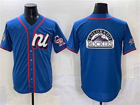 Colorado Rockies National League Team Big Logo Blue 2025 All-Star Edition Limited Stitched Baseball Jersey