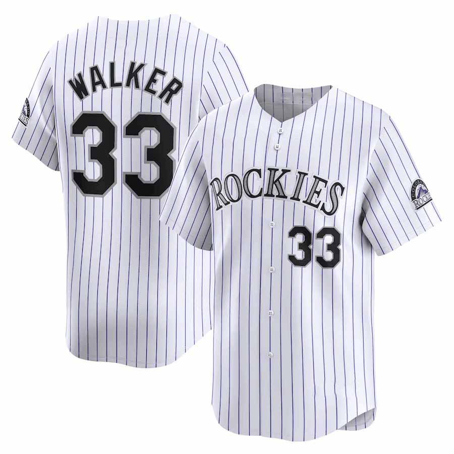 Colorado Rockies #33 Larry Walker White Home Limited Stitched Baseball Jersey