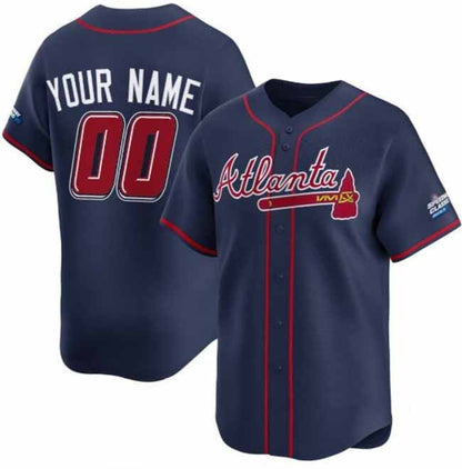 Custom Atlanta Braves Active Player Navy 2025 Speedway Classic Alternate Limited Stitched Baseball Jersey