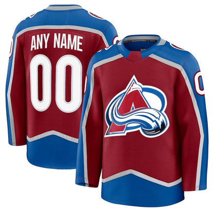 Custom C.Avalanche Fanatics Home Premium Jersey - Burgundy Stitched American Hockey Jerseys