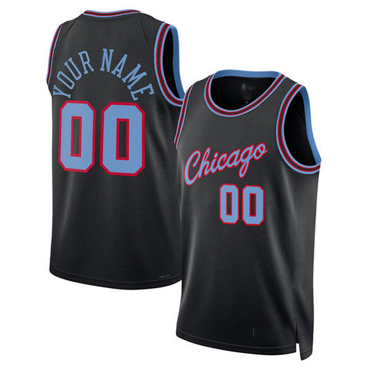 Custom C.Bulls Active Player Black 2025-26 City Edition Swingman Stitched Basketball Jersey