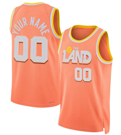 Custom C.Cavaliers Active Player Orange 2025-26 City Edition Swingman Stitched Basketball Jersey