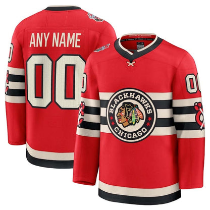 Custom C.Blackhawks Fanatics 2025 Winter Classic Premium Jersey - Red Stitched American Hockey Jerseys