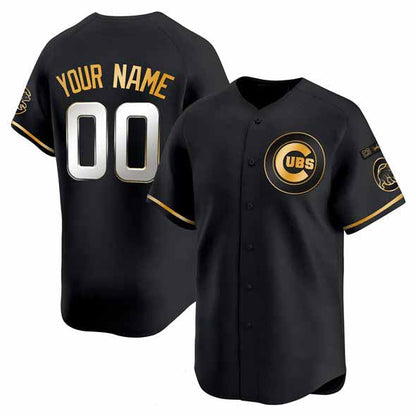 Custom Chicago Cubs Active Player Black Gold 'Ryne Sandberg Tribute' Vapor Limited V3 Stitched Baseball Jersey