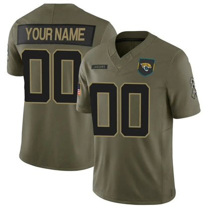 Custom J.Jaguars Active Player Olive 2025 F.U.S.E. Salute to Service Limited Stitched Football Jersey