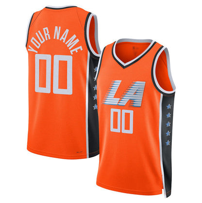 Custom LA.Clippers Active Player Orange 2025-26 City Edition Swingman Stitched Basketball Jersey