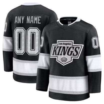 Custom LA.Kings Fanatics Home Premium Jersey - Black Stitched American Hockey Jerseys