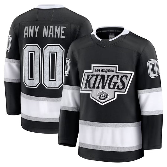 Custom LA.Kings Fanatics Home Premium Jersey - Black Stitched American Hockey Jerseys