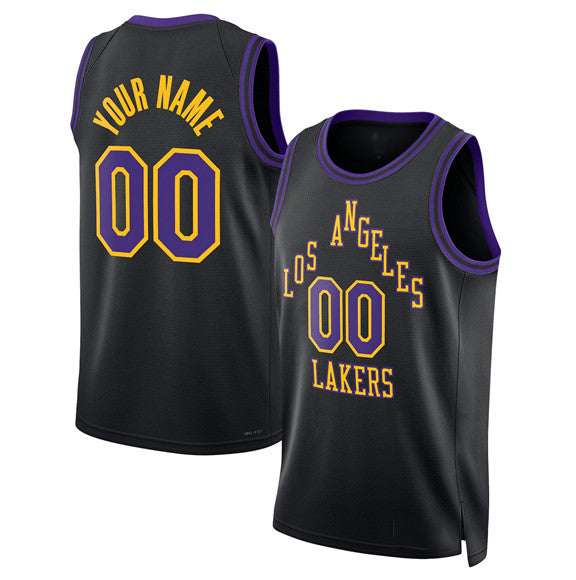 Custom LA.Lakers Active Player Black 2025-26 City Edition Stitched Basketball Jersey