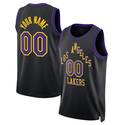 Custom LA.Lakers Active Player Black 2025-26 City Edition Stitched Basketball Jersey