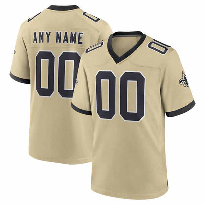 Custom NO.Saints Gold Gameday Golds Alternate Game Stitched Football Jersey