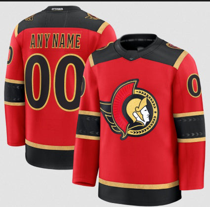 Custom O.Senators Red Alternate Stitched American Hockey Jerseys