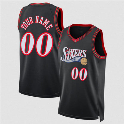 Custom P.76ers Active Player Black 2025 Classic Edition Stitched Basketball Jersey