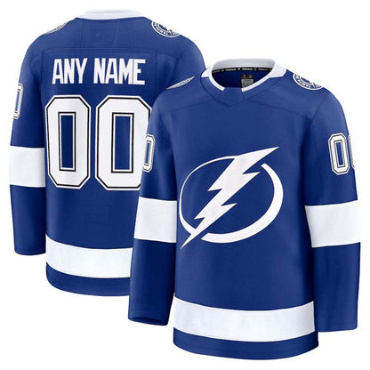 Custom TB.Lightning Fanatics Home Premium Jersey - Blue Stitched American Hockey Jerseys