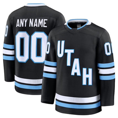 Custom U.Mammoth Club Fanatics Home Premium Jersey - Black Stitched American Hockey Jerseys
