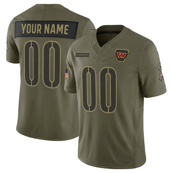 Custom W.Commanders Active Player Olive 2025 Salute to Service Limited Football Stitched Jersey
