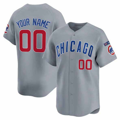 Custom Chicago Cubs Active Player Gray 'Ryne Sandberg Tribute' Vapor Limited V3 Stitched Baseball Jersey