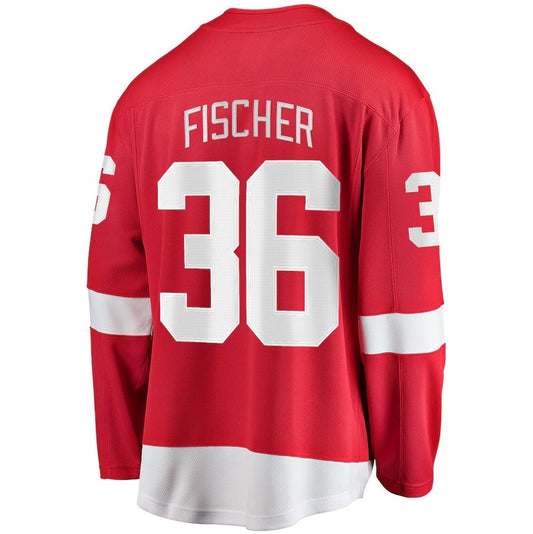 D.Red Wings #36 Christian Fischer Fanatics Home Breakaway Jersey - Red Stitched American Hockey Jerseys