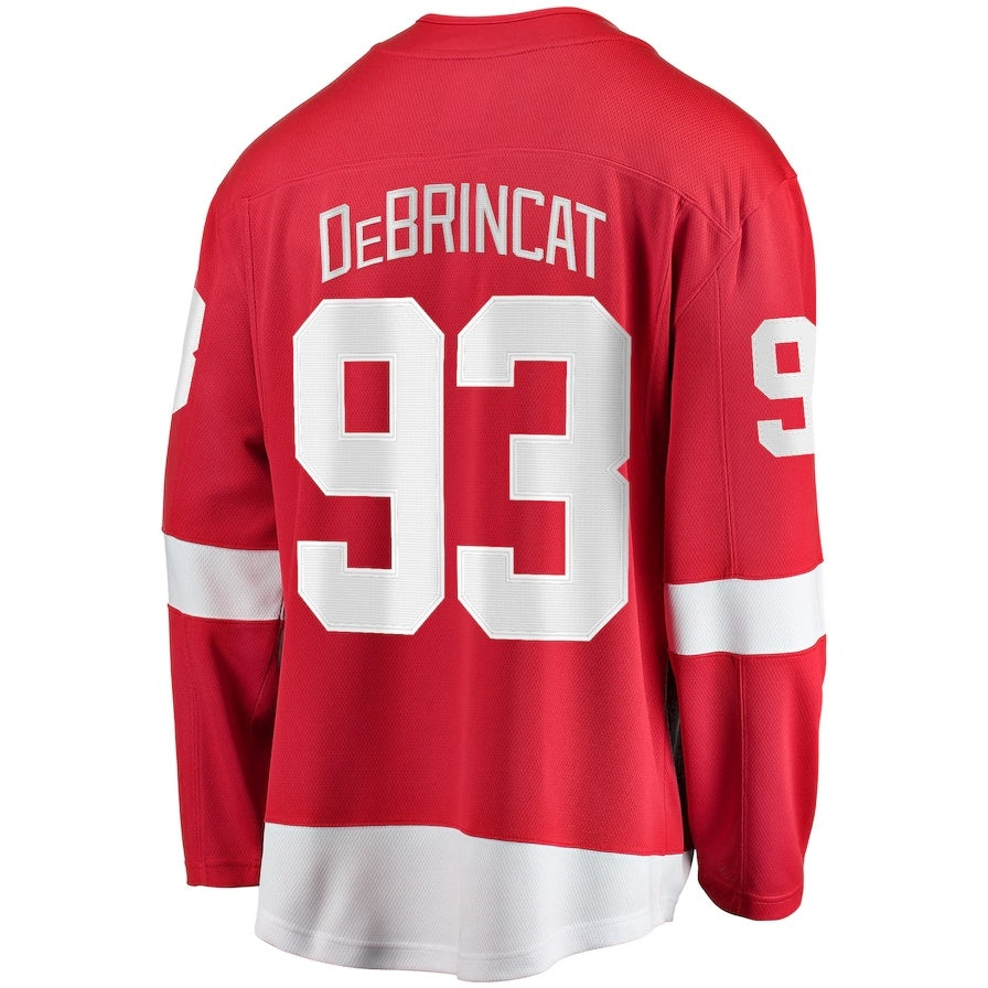 D.Red Wings #93 Alex DeBrincat Fanatics Home Premier Breakaway Player Jersey - Red Stitched American Hockey Jerseys
