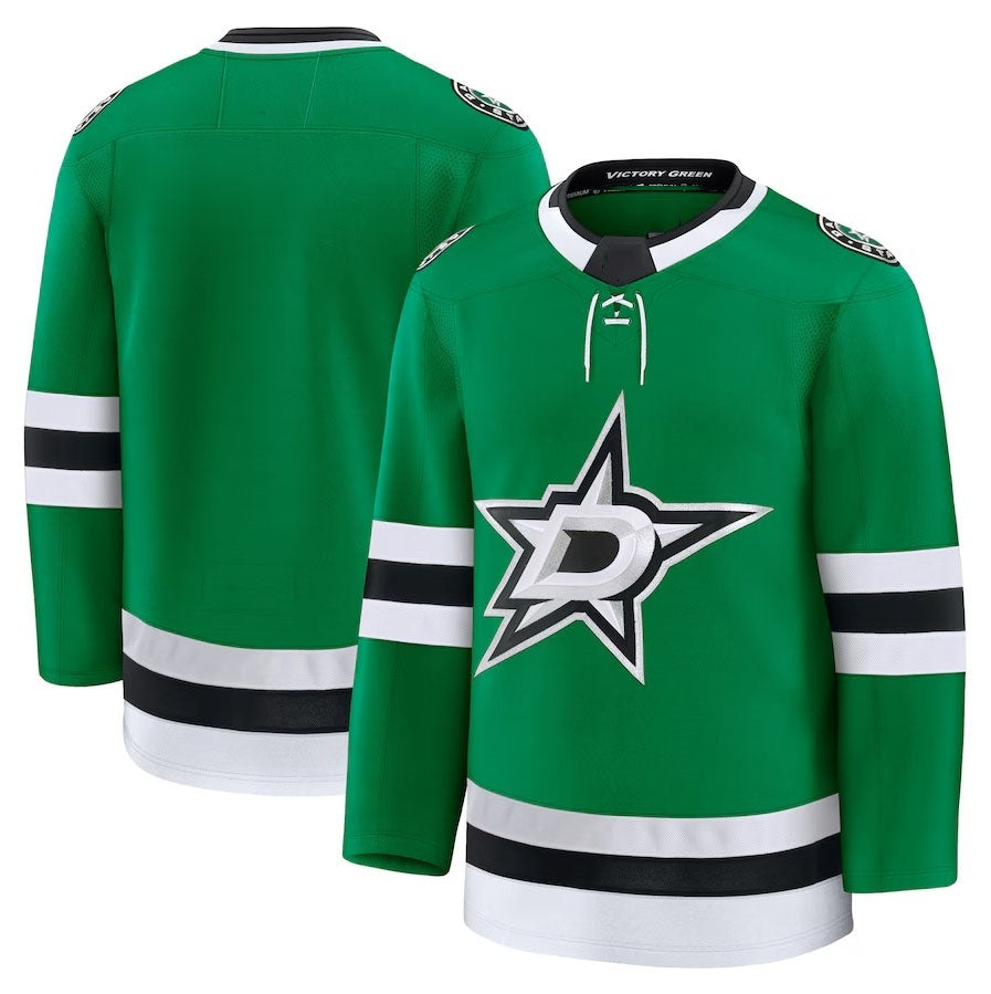 D.Stars Fanatics Home Premium Jersey - Kelly Green Stitched American Hockey Jerseys