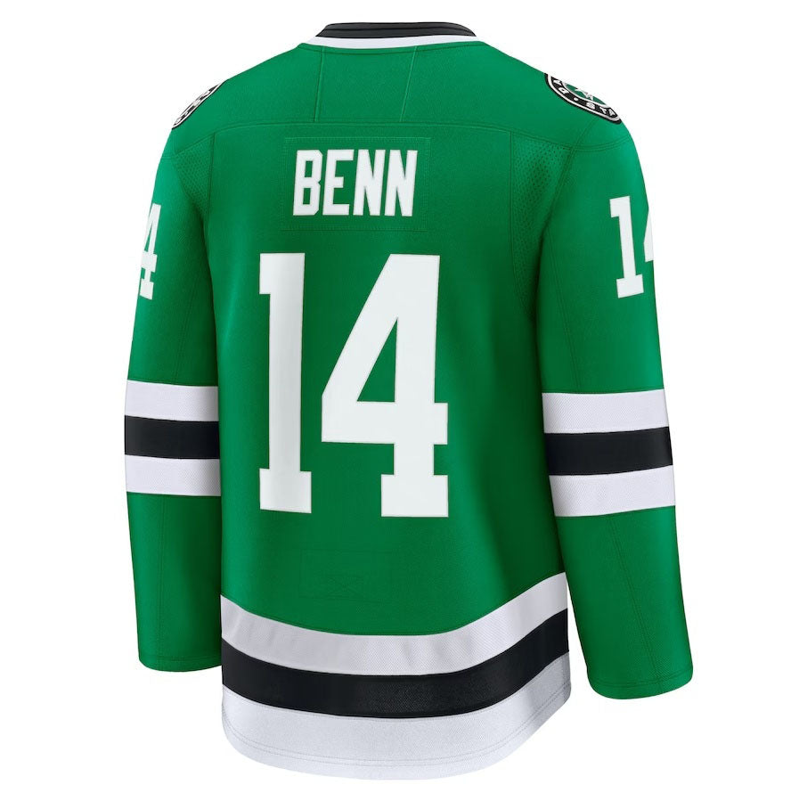 D.Stars #14 Jamie Benn Fanatics Home Premium Jersey - Kelly Green Stitched American Hockey Jerseys