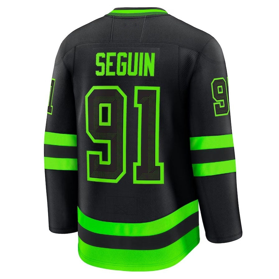 D.Stars #91 Tyler Seguin Fanatics Alternate Premium Jersey - Black Stitched American Hockey Jerseys