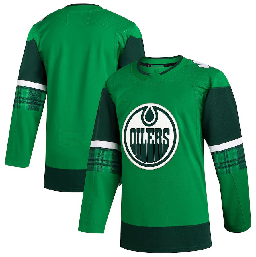 E.Oilers 2023 St. Patrick's Day Primegreen Authentic Jersey - Kelly Green Stitched American Hockey Jerseys