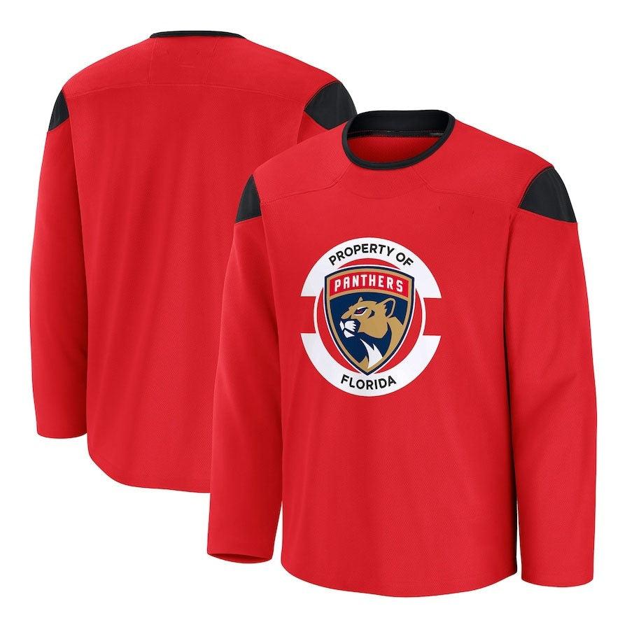 F.Panthers Fanatics Home Practice Jersey - Red Stitched American Hockey Jerseys