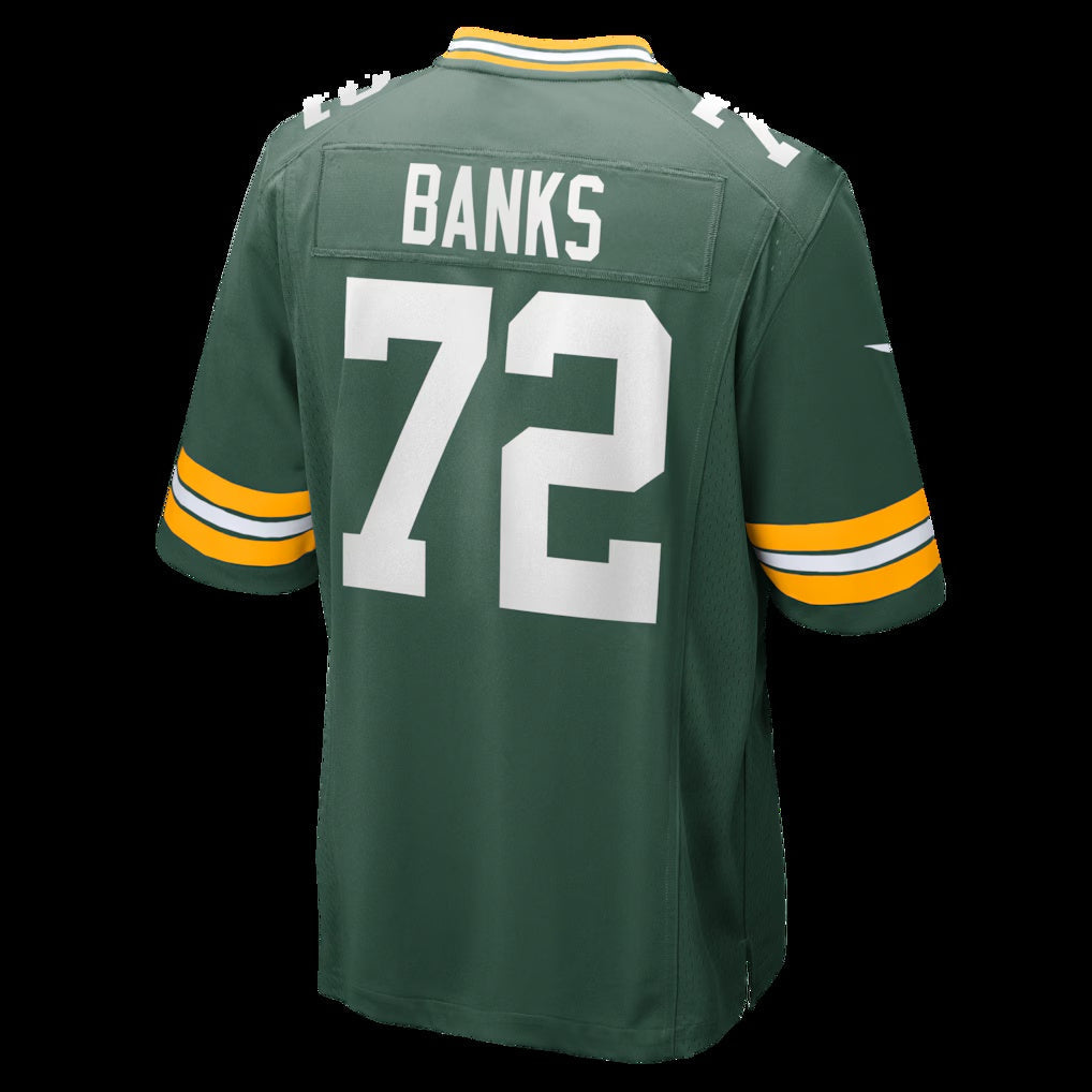 GB.Packers #72 Brant Banks Green Team Game American Football Jerseys